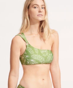 Seafolly Ladies Folklore One Shoulder Top Green tea -Seafolly Fashion Store 31313 933 Green2520Tea 3