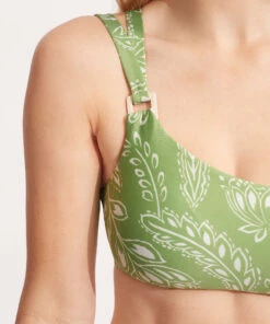 Seafolly Ladies Folklore One Shoulder Top Green tea -Seafolly Fashion Store 31313 933 Green2520Tea 5