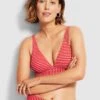 Seafolly Ladies Seaside Stripe Longline Tri Chilli red