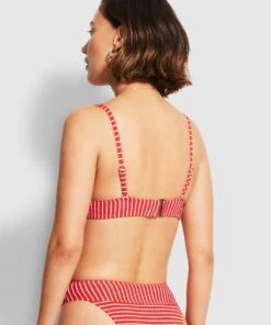 Seafolly Ladies Seaside Stripe Longline Tri Chilli red -Seafolly Fashion Store 31329 894 Chilli2520Red 4