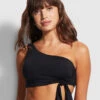 Seafolly Ladies Active One Shoulder Top Black