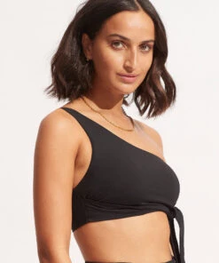 Seafolly Ladies Seafolly Collective One Shoulder Top Black -Seafolly Fashion Store 31342 942 Black 4