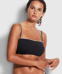 Seafolly Ladies Active DD Bandeau Bra Black