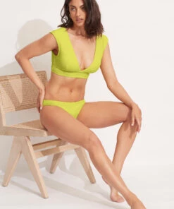 Seafolly Ladies Riviera Cap Sleeve Top Wild lime