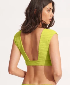 Seafolly Ladies Riviera Cap Sleeve Top Wild lime -Seafolly Fashion Store 31376 929 Wild2520Lime 4