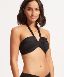 Seafolly Ladies Seafolly Collective Halter Bandeau Bikini Top Black -Seafolly Fashion Store 33816 942 Black 3