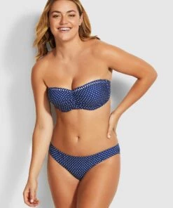 Seafolly Beach Belle Hipster Bikini Pants Blue opal