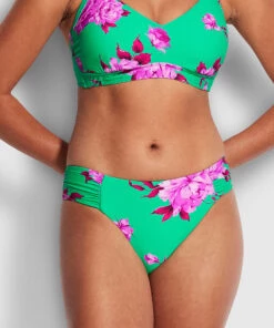Seafolly Ladies Full Bloom Ruched Side Retro Pant Jade -Seafolly Fashion Store 40145 932 Jade 3