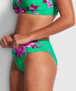Seafolly Ladies Full Bloom Ruched Side Retro Pant Jade -Seafolly Fashion Store 40145 932 Jade 4