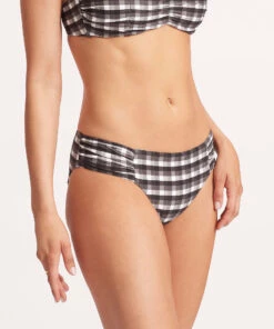 Seafolly Ladies Portofino Ruched Side Retro Pant Black -Seafolly Fashion Store 40145 939 Black 4