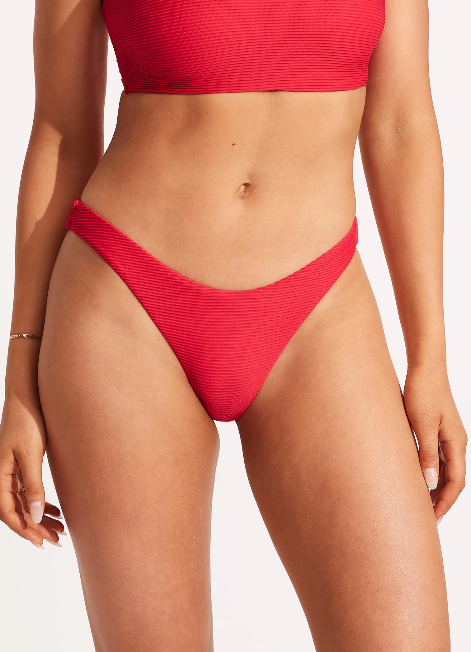 Seafolly Essentials High Cut Pant Chilli 3 Seafolly Essentials High Cut Pant Chilli - Image 3