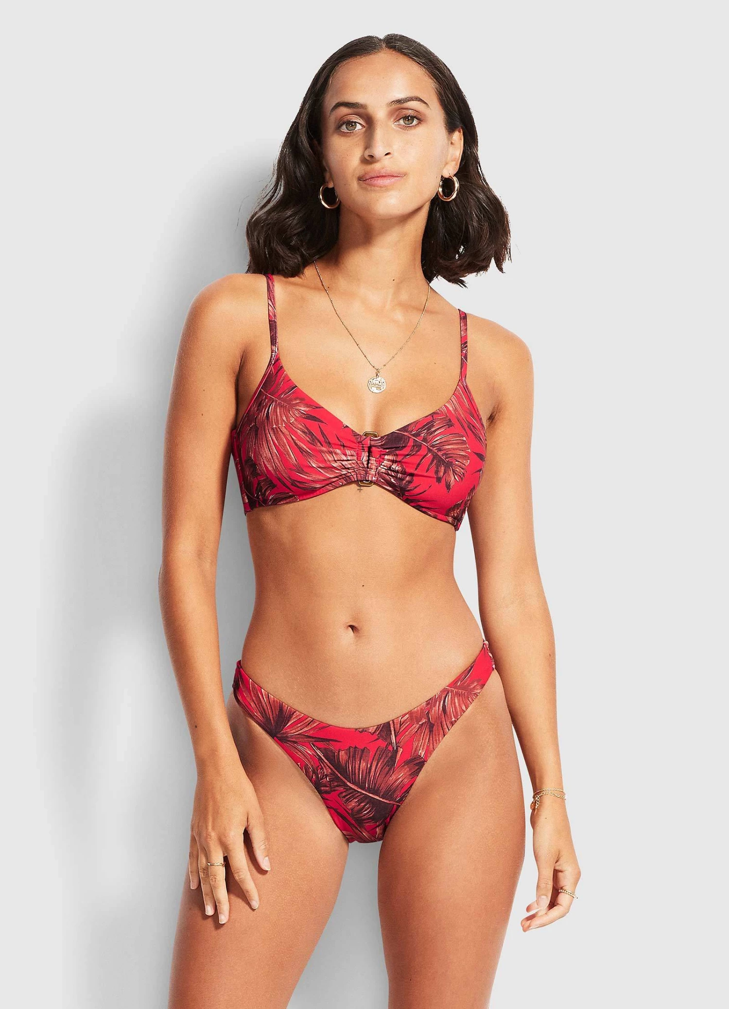 Seafolly Ladies Tahiti High Cut Bikini Pants Chilli red 1 Seafolly Ladies Tahiti High Cut Bikini Pants Chilli red