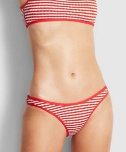 Seafolly Ladies Check In High Cut Bikini Pants Chilli 7 Seafolly Ladies Check In High Cut Bikini Pants Chilli -Seafolly Fashion Store 40305 858 Chilli 3