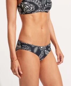 Seafolly Ladies Folklore Reversible Hipster Pant True navy -Seafolly Fashion Store 40473 933 True2520Navy 6