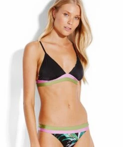 Seafolly Ladies Las Palmas Banded Brazilian Bikini Pants Black