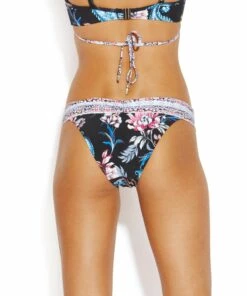 Seafolly Ladies Water Garden V High Cut Bikini Pants Black -Seafolly Fashion Store 40521 489 Black 3
