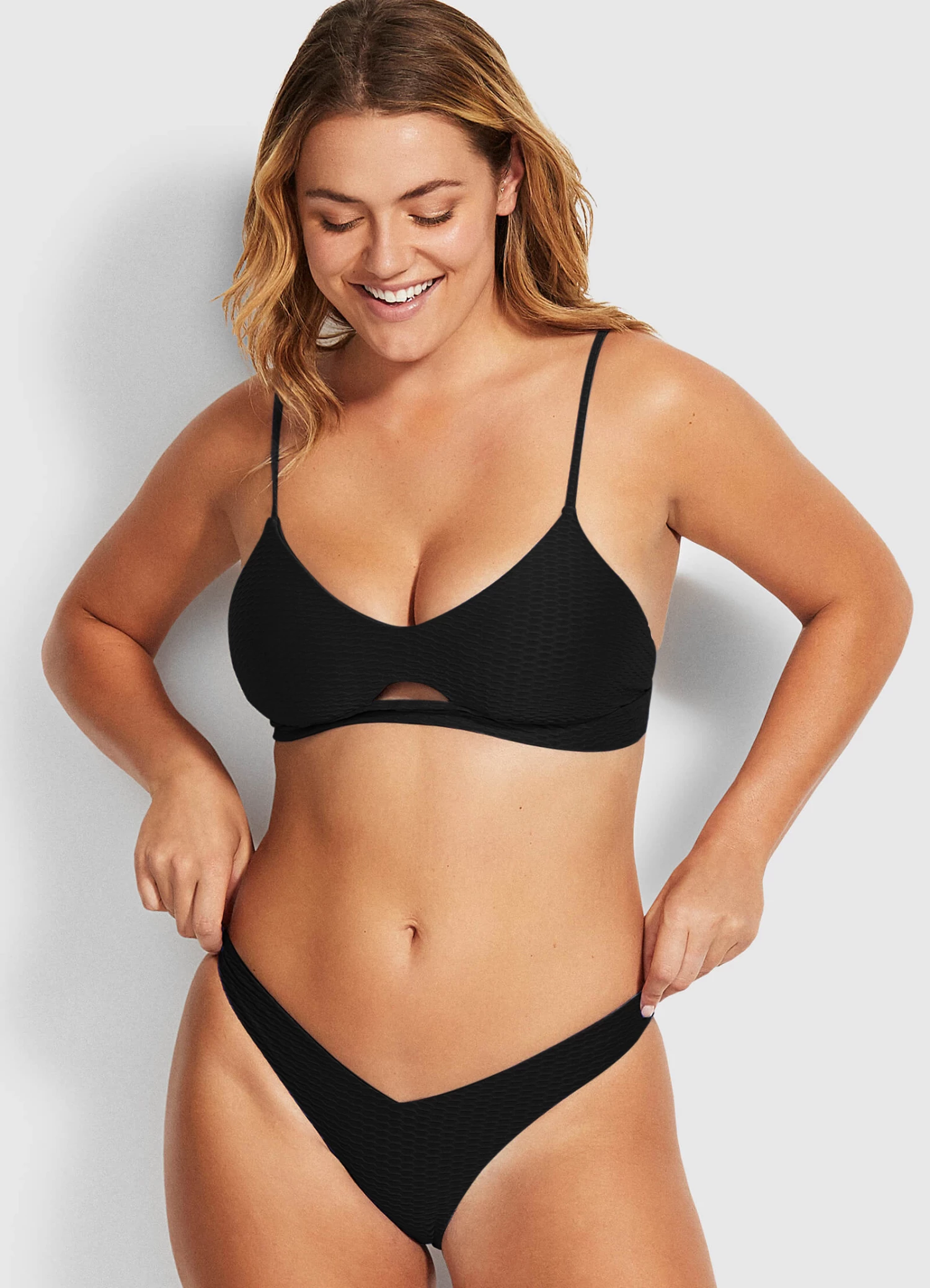 Seafolly Ladies La Luna Retro V Front Bikini Pants Black 1 Seafolly Ladies La Luna Retro V Front Bikini Pants Black