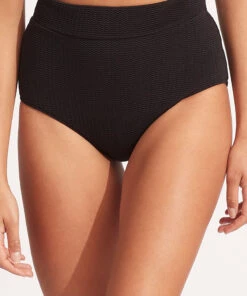 Seafolly Ladies Sea Dive High Waisted Pant Black -Seafolly Fashion Store 40558 861 Black 2