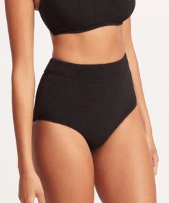 Seafolly Ladies Sea Dive High Waisted Pant Black -Seafolly Fashion Store 40558 861 Black 4