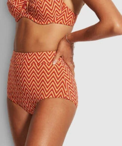 Seafolly Ladies Cleo High Waisted Pant Chilli red -Seafolly Fashion Store 40558 874 Chilli2520Red 3