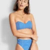 Seafolly Go Overboard High Rise Rio Bikini Pants Cobalt