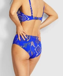 Seafolly El Dorado Wide Side Retro Bikini Pants Cobalt -Seafolly Fashion Store 40586 670 Cobalt 4