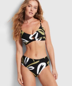 Seafolly Ladies Laguna Wide Side Retro Black