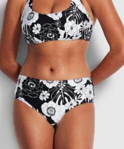 Seafolly Ladies Summer Of Love Wide Side Retro Pant Black -Seafolly Fashion Store 40586 928 Black 3