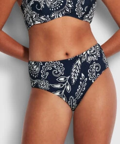 Seafolly Ladies Folklore Wide Side Retro Pant True navy -Seafolly Fashion Store 40586 933 True2520Navy 3