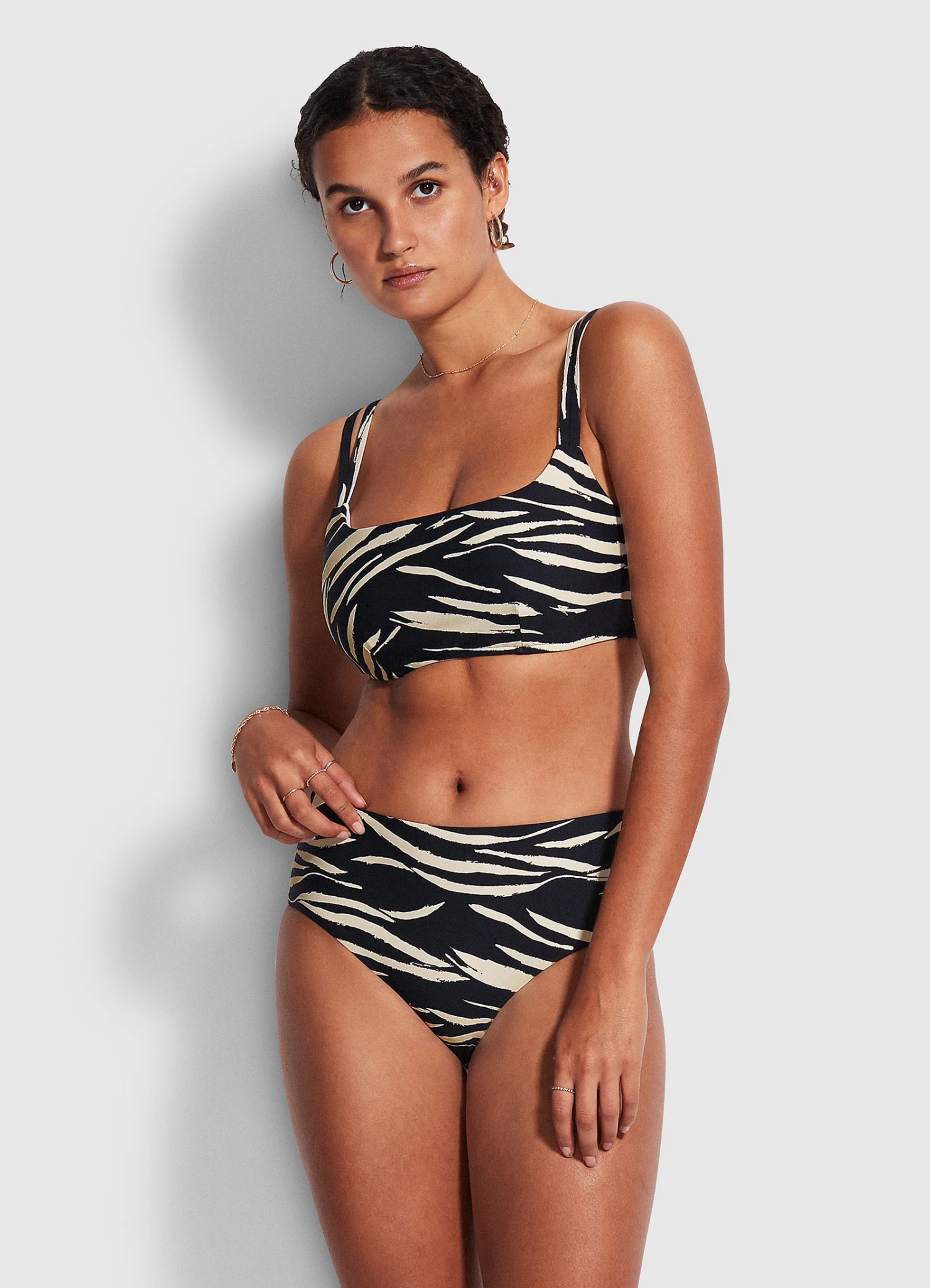 Seafolly Ladies Skin Deep Wide Side Retro Pant Black 1 Seafolly Ladies Skin Deep Wide Side Retro Pant Black