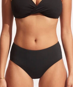 Seafolly Ladies Seafolly Collective Wide Side Retro Pant Black -Seafolly Fashion Store 40586 942 Black 3