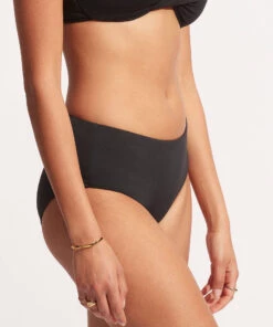 Seafolly Ladies Seafolly Collective Wide Side Retro Pant Black -Seafolly Fashion Store 40586 942 Black 4