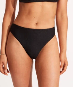 Seafolly Ladies Essentials High Rise Black 10 Seafolly Ladies Essentials High Rise Black -Seafolly Fashion Store 40609 640 Black 4