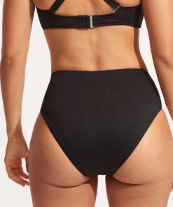 Seafolly Ladies Seafolly Collective High Waist Wrap Front Pant Black -Seafolly Fashion Store 40643 942 Black 5