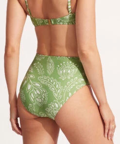 Seafolly Ladies Folklore High Waisted Pant Green tea -Seafolly Fashion Store 40646 933 Green2520Tea 5