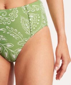 Seafolly Ladies Folklore High Waisted Pant Green tea -Seafolly Fashion Store 40646 933 Green2520Tea 6