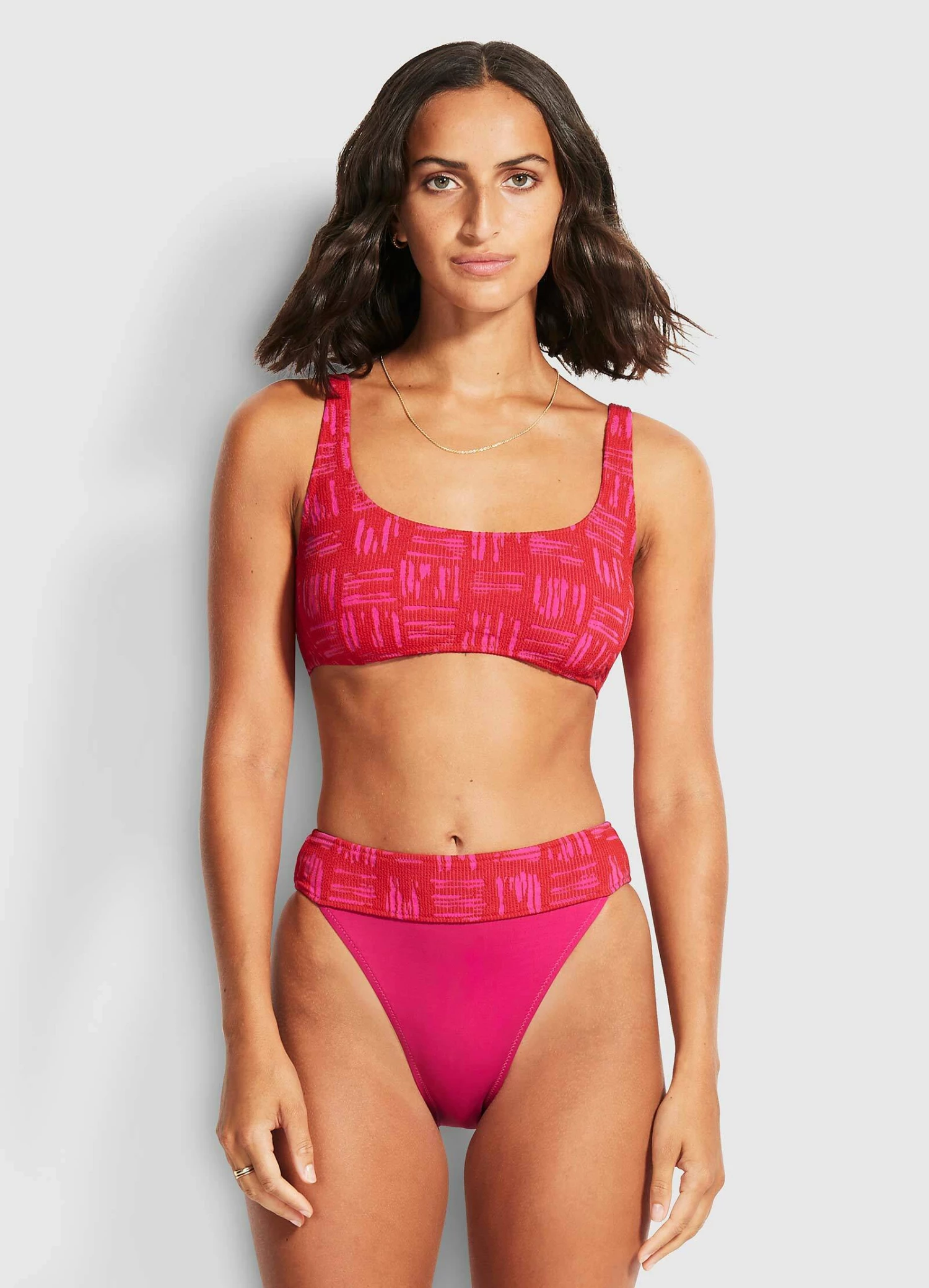 Seafolly Ladies Bodycheck Banded High Rise Bikini Pants Chilli 2 Seafolly Ladies Bodycheck Banded High Rise Bikini Pants Chilli - Image 2