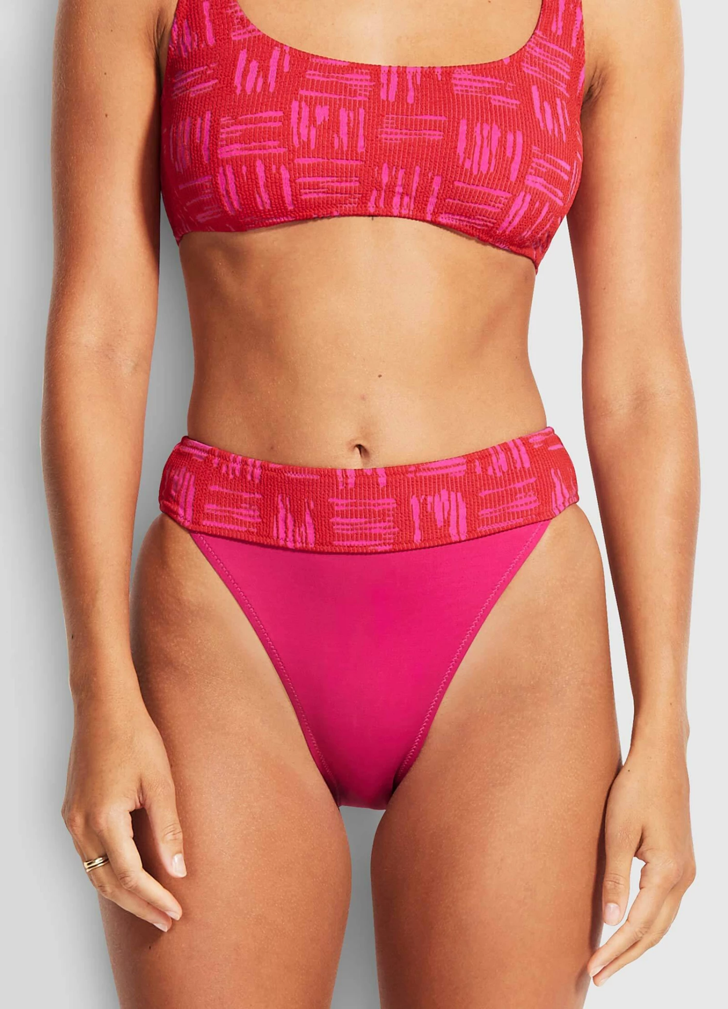 Seafolly Ladies Bodycheck Banded High Rise Bikini Pants Chilli 5 Seafolly Ladies Bodycheck Banded High Rise Bikini Pants Chilli - Image 5