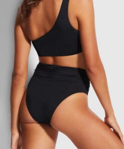 Seafolly Ladies Active High Cut Rio Black -Seafolly Fashion Store 40665 058 Black 4
