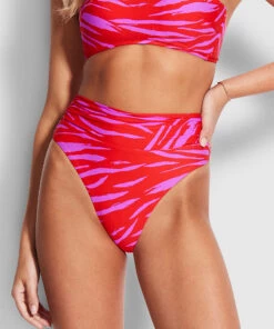 Seafolly Ladies Skin Deep Roll Top Rio Pant Mandarin red -Seafolly Fashion Store 40665 940 MandarinRe 3