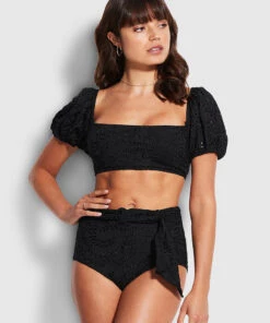 Seafolly Ladies Costa Bella High Waisted Pant Black