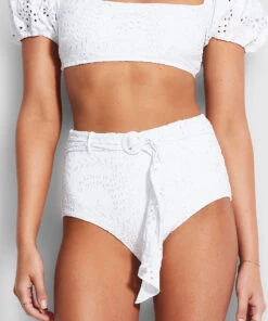 Seafolly Ladies Costa Bella High Waisted Pant White -Seafolly Fashion Store 40676 922 White 4