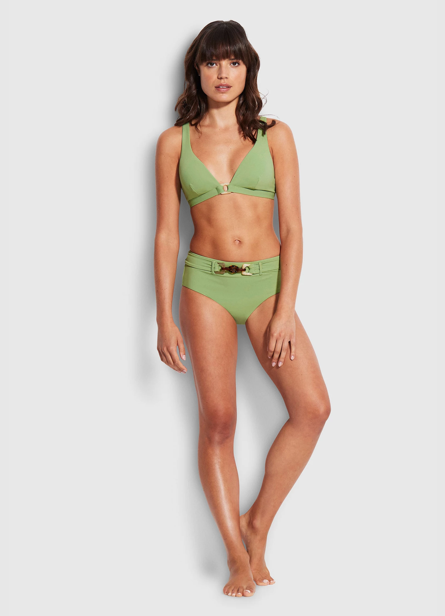 Seafolly Ladies Belize Wide Side Retro Green tea 1 Seafolly Ladies Belize Wide Side Retro Green tea