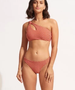 Seafolly Ladies Cleo High Cut Rio Pant Chilli red