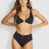 Milea Resort Island Luxe Belted Mid Rise Bikini Pants Caviar