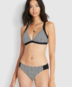 Milea Resort Modernist Signature Hipster Bikini Pants Black white
