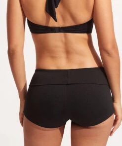 Seafolly Ladies Seafolly Collective Roll Top Boyleg Black -Seafolly Fashion Store 44399 942 Black 5