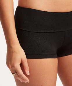 Seafolly Ladies Seafolly Collective Roll Top Boyleg Black -Seafolly Fashion Store 44399 942 Black 6