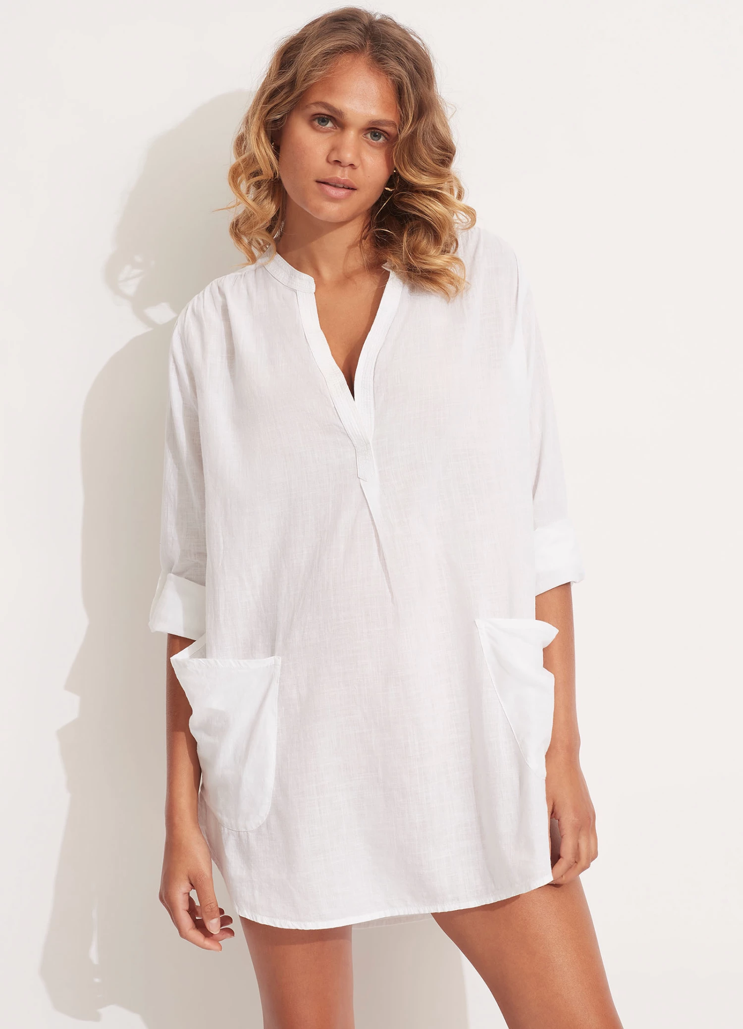 Seafolly Boyfriend Beach Shirt White 4 Seafolly Boyfriend Beach Shirt White - Image 4