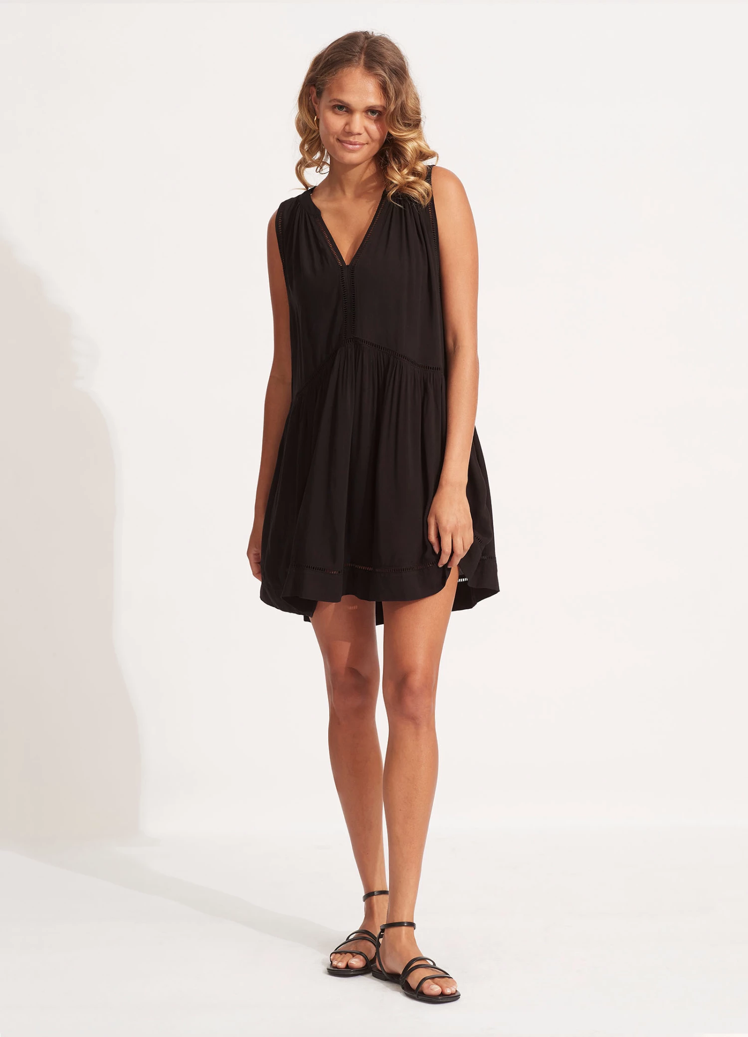 Seafolly Ladder Detail Dress Black 1 Seafolly Ladder Detail Dress Black